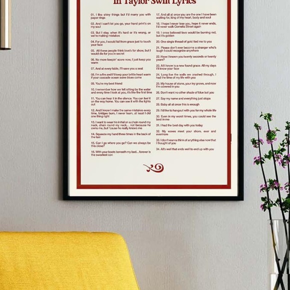 I love you in Taylor swift lyrics decorative canvas wall art poster 12x18 - Picture 3 of 5